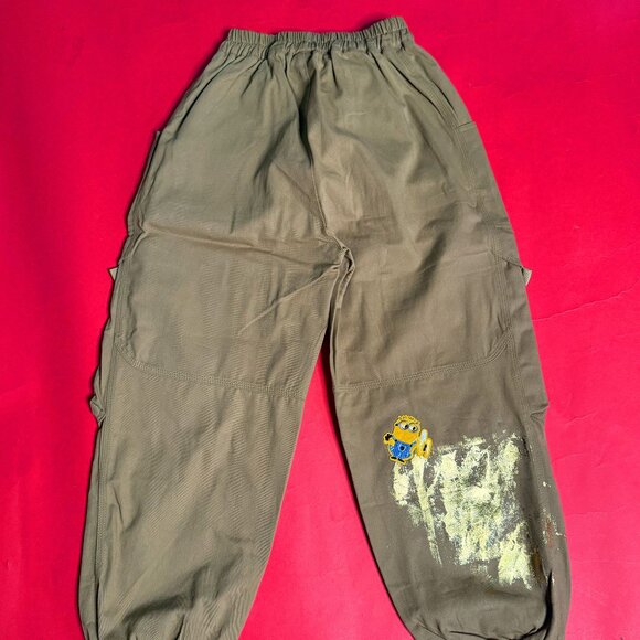 Upcycled Kids Harajuku Pants – Golden Minion Design, Hand-Painted, Fits 8–10 Yrs - Picture 7 of 12